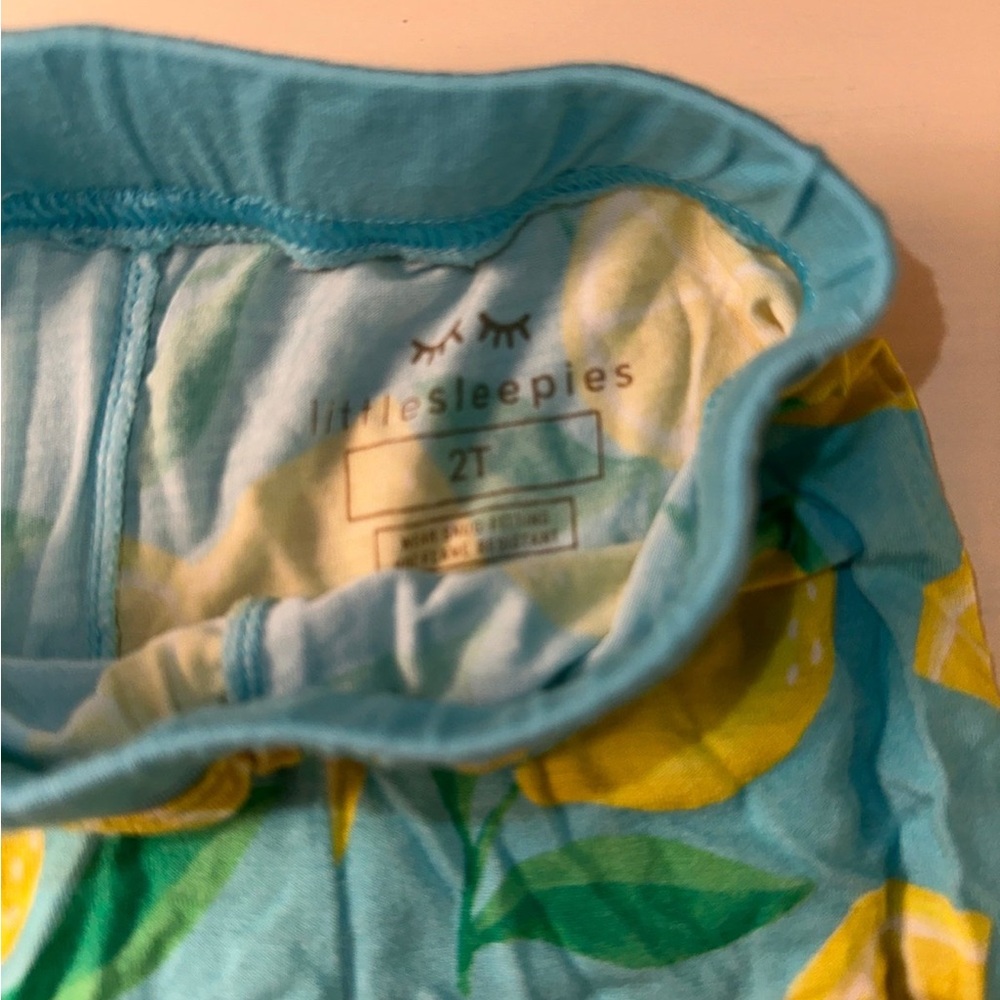 Little Sleepies Lemon Print Kids Pajama Set - Blue and Yellow - Picture 4 of 4